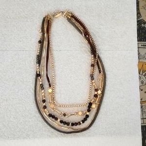 Chico's multi layer chain and bead necklace